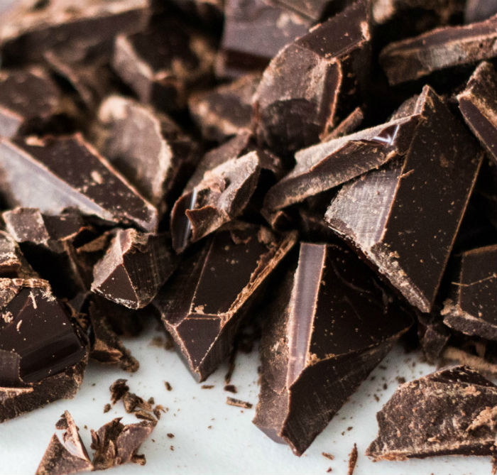 Shards of dark chocolate, which is toxic to dogs